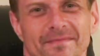 Old tattooed gay masturbates his thick cock in intense solo