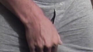 Buff amateur tugs on his pierced cock before messy cumshot