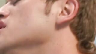 Amateur twink takes it in the ass raw and jizzes hard