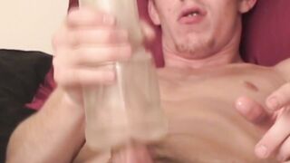 Amateur man masturbates with fleshlight and enjoys