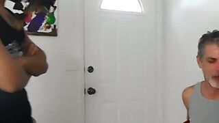 Daddy and young dude bound each other
