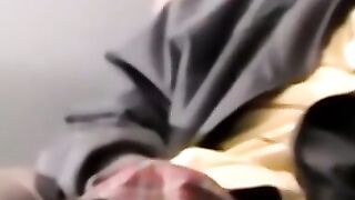 Straight black ghetto thug jerks off BBC and cum blasts solo