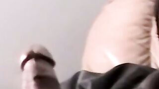 Straight black ghetto thug jerks off BBC and cum blasts solo