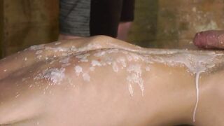 Raw blowjob with twink after being tormented by some hot wax