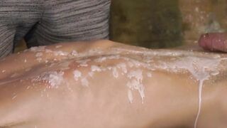 Raw blowjob with twink after being tormented by some hot wax
