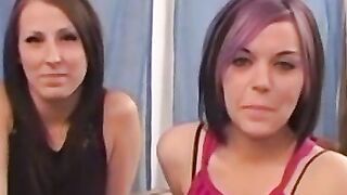 Lesbian babes Tatum and Taylor pleasure each other