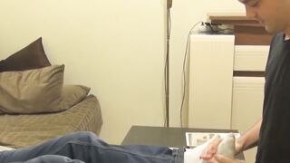 Bare feet addicted teen Riki moaning during hot anal sex