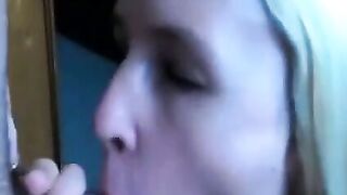 Hungarian Blonde Amateur Blowjob in the Workshop