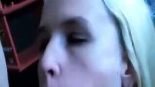 Hungarian Blonde Amateur Blowjob in the Workshop