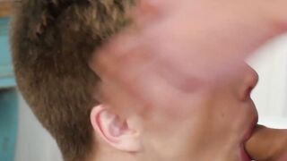 Skinny amateurs Oliver Morgenson and Tannor Reed indulge in bareback after rimming