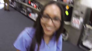 Attractive nurse earns extra money by banging with broker