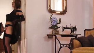 Classy UK MILF devours juicy pussy before hot spanking