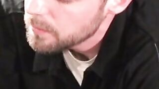 Horny amateur jerks off his big throbbing cock in hot solo