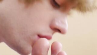 Young school twink foot worshipped before sensual bareback