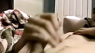 Mature black homosexual barebacked before tasting warm cum