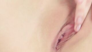 Fiery cutie slides fingers inside of her impeccable wet puss