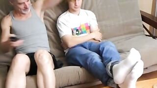 Richard Lennox starts to give Elisa Taxxx foot worship tickling surprise