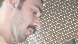 Bearded hunk Stephen Harte anal drilled hard in the shower