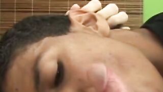 Facial loving young Latino ramming his boyfriend raw