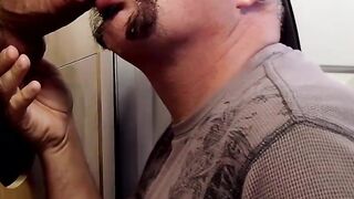 He just loves blowing that juicy glory hole long sword