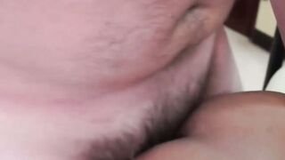 Skinny Asian teen fucked hard by hairy cock chubby daddy