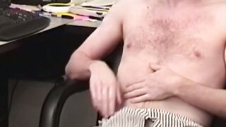 Thin and hairy dude masturbates in a cool homemade video