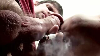 Welsey Kincaid and Nolan blowing dicks and smoking cigars