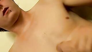 Cute twink with gorgeous toes Slip stroking his big fat cock