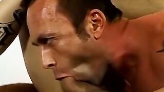 Piss fetish stud rimmed and fucked hard after dildo play