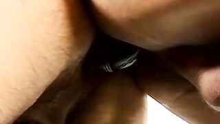 Piss fetish stud rimmed and fucked hard after dildo play
