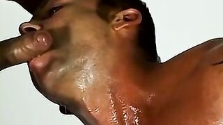Piss fetish stud rimmed and fucked hard after dildo play