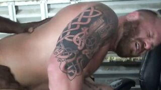 Black gay guard Aaron Trainer barebacks inmate Riley Mitchel