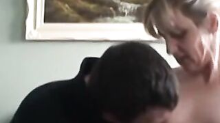 Naughty blonde Janice gets hammered doggy style by Mark