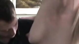 Naughty blonde Janice gets hammered doggy style by Mark