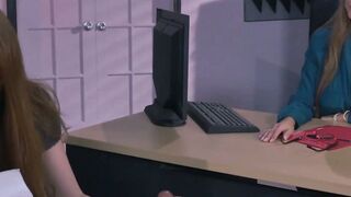 Hot big boobs office MILF and cute teen smashed hard
