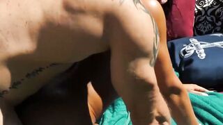 Small tits trans babe Khloe Kay pounded doggystyle outdoor