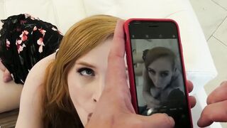 Redhead tranny Shiri Allwood drilled doggystyle after hot BJ