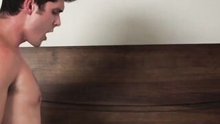 Jockstrap stud Devin Franco filmed while deepthroating cock