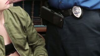 Teen suspect gets her pussy filled after shoplifting