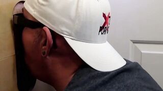 He really loves blowing that glory hole tool like a pro