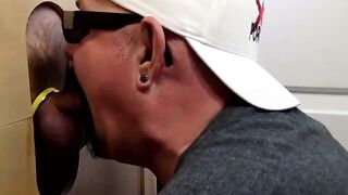 He really loves blowing that glory hole tool like a pro