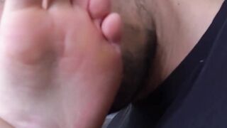 Handsome Latino gives his friend a foot massage and worship