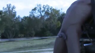 Muscular gay tied up and oiled during BDSM for wild hunk
