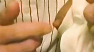 Attractive blonde woman takes it from behind in bed