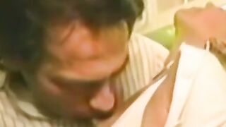 Attractive blonde woman takes it from behind in bed