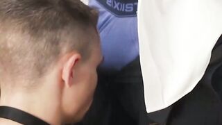 Austin Young's sloppy blowjob and Max Sargent's ass pounding session