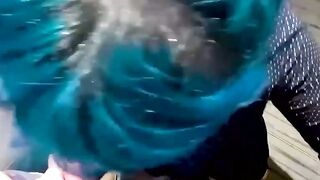 British chick tricked into giving two nerds sloppy blowjobs