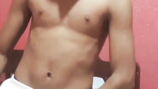 Cute amateur Latino Elian masturbates solo in his bedroom