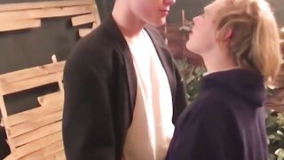 Young teenager Mikolaj jerks off with his horny hung buddy