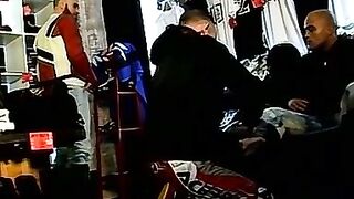 Muscle hunks hardcore threesome bondage spanking and pissing